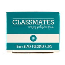 Classmates Fold Back Clip  Black 19mm - Pack of 10